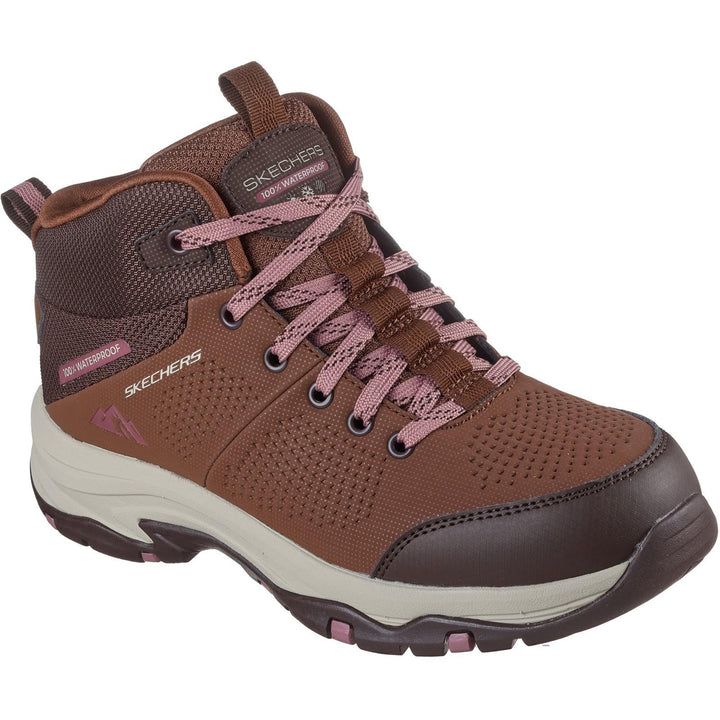 Women's Relaxed Fit Skechers 180005 Waterproof Trego Trail Destination Boots - Brown/Multi in Brown/Multi - Image 1