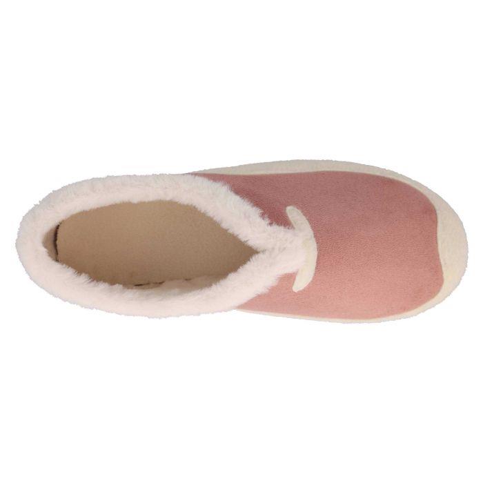 Women's Wide Fit DB Jodie Slip on Slippers in Pink Suedette / Grey Felt - Image 1
