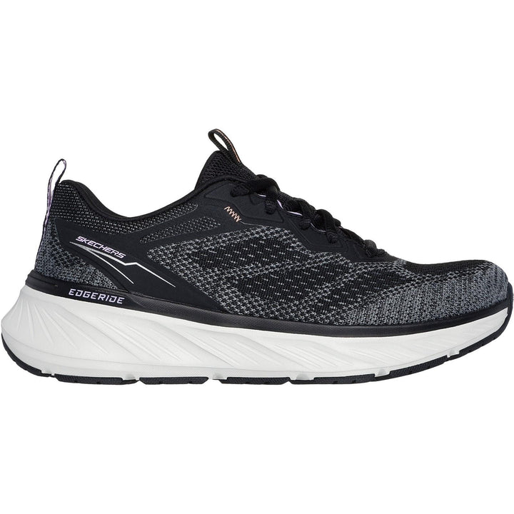 Women's Relaxed Fit Skechers 150471 Edgeride Power Flow Trainers in Black/Lavender - Image 1