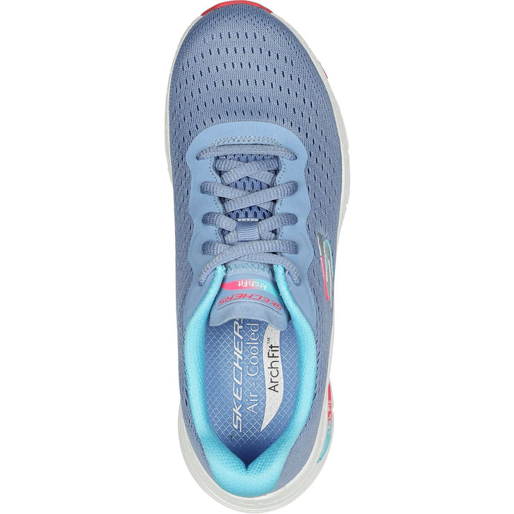 Women's Wide Fit Skechers 149722 Arch Fit Infinity Cool Trainers - Blue/Multi