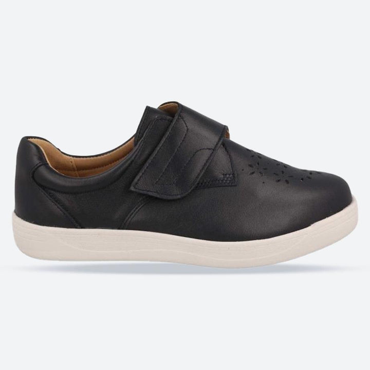 Women's Wide Fit DB Jocelyn Shoes in Navy Leather - Image 1