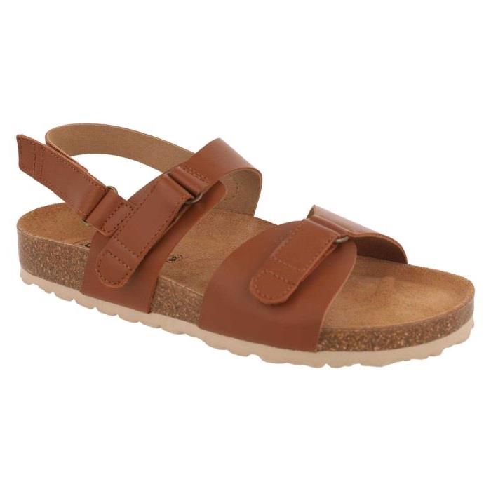 Women's Wide Fit DB Nettle Sandals in Tan Leather - Image 1