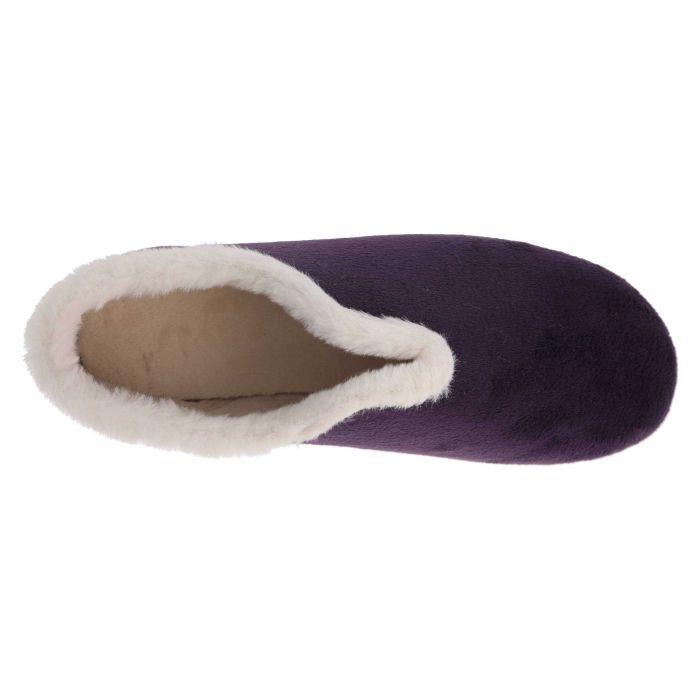 Women's Wide Fit DB Faye Slip on Slippers in Navy Velour - Image 10