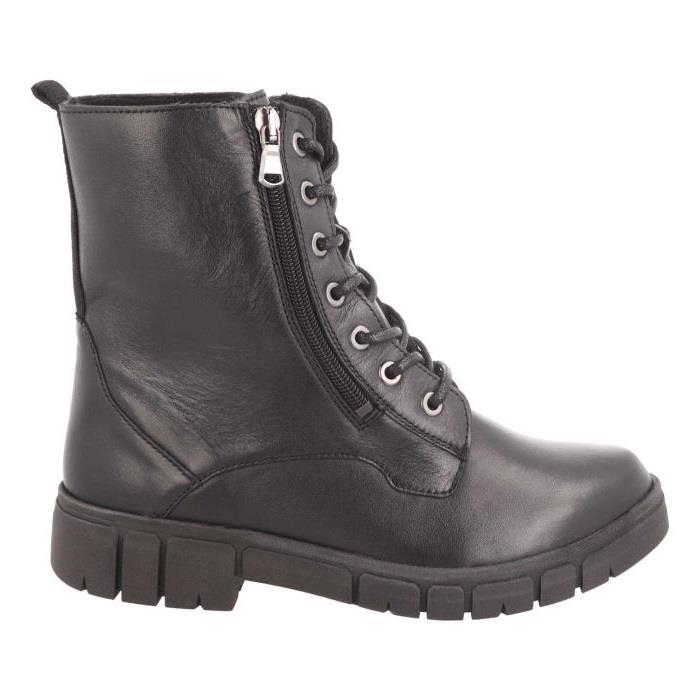 Women's Wide Fit DB Cirrus Lace Up Boots in Black Leather - Image 1