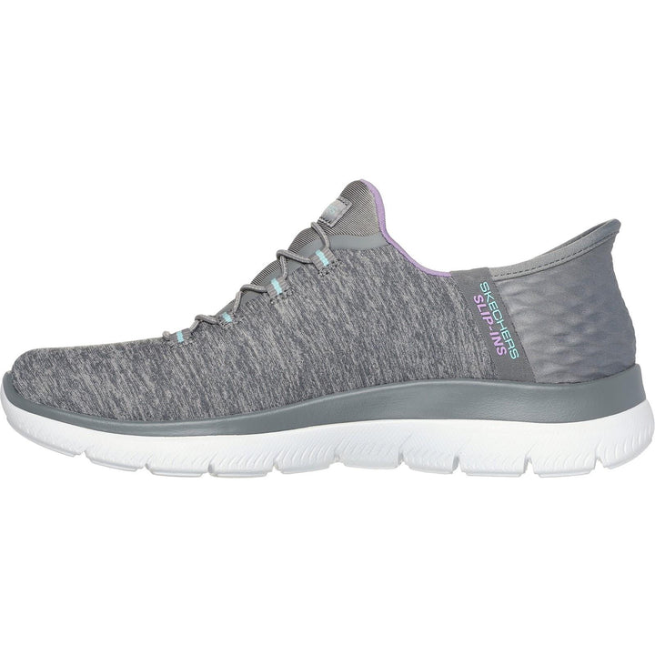 Women's Wide Fit Skechers 149937 Slip-ins Summits Dazzling Trainers in Grey/Multi - Image 1