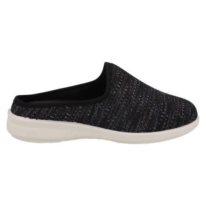 Women's Wide Fit DB Vesper Canvas Shoes in Black Textile - Image 1
