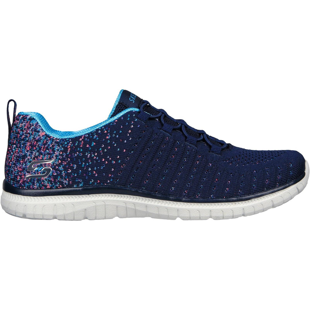 Women's Wide Fit Skechers 104411 Virtue Slip On Shoes in Black/Pink - Image 6