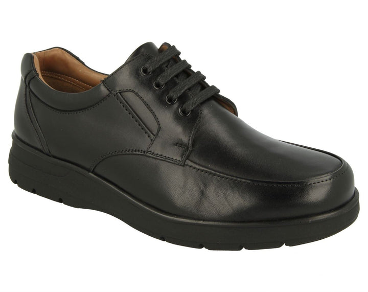 Mens Wide Fit DB Congo Shoes in Black Smooth Leather - Image 1