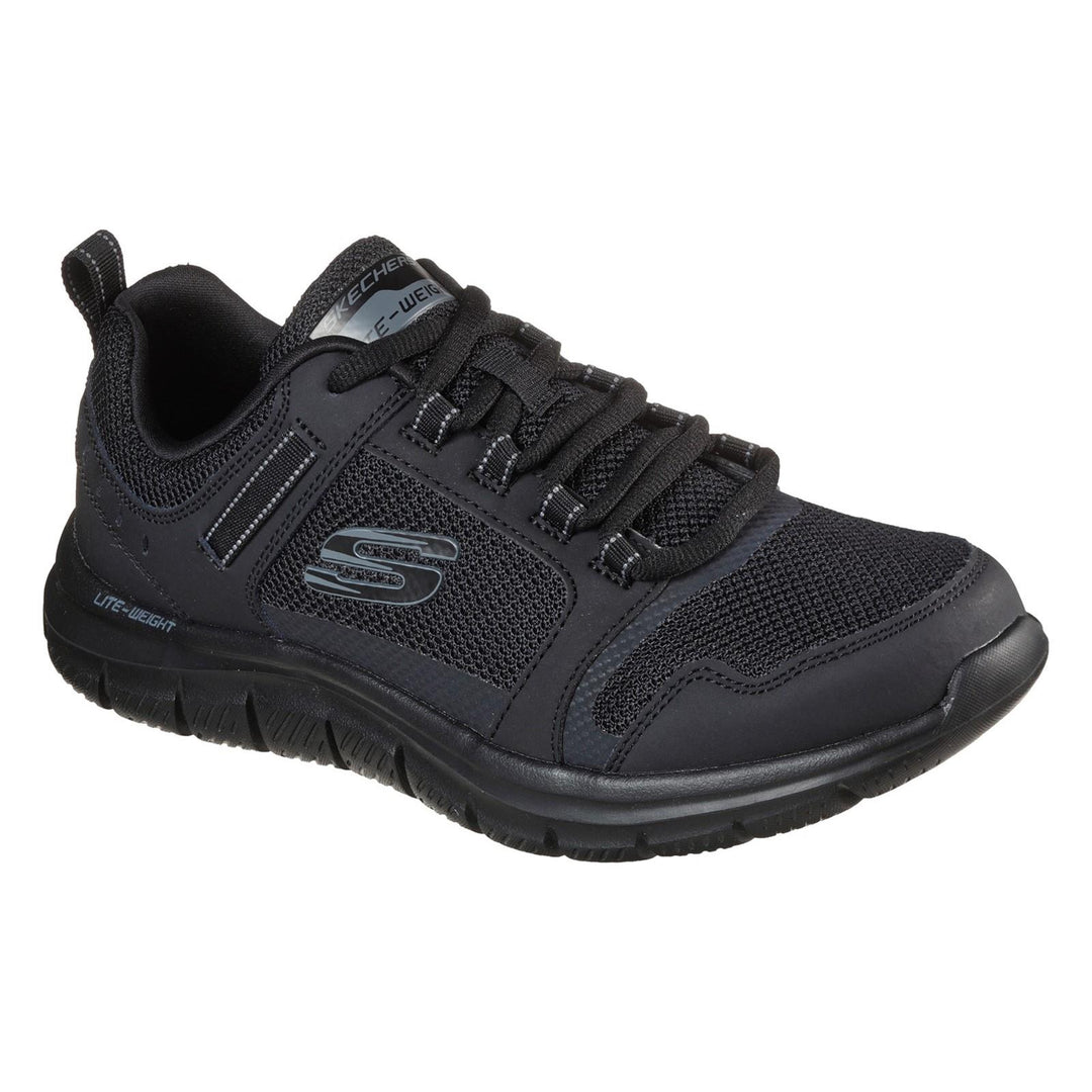 Men's Wide Fit Skechers 232001 Track Knockhill Trainers in Black - Image 3