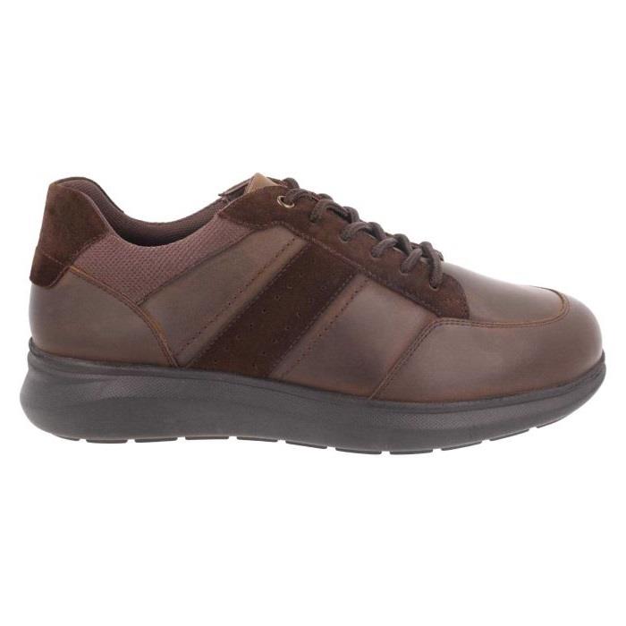 Men's Wide Fit DB Owen Lace Up Trainers in Black Leather / Black Suede - Image 1