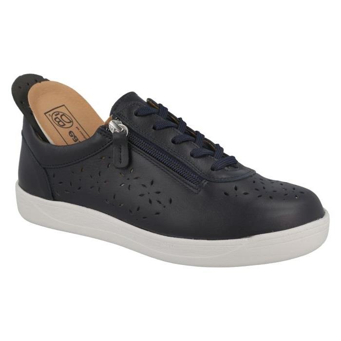 Women's Wide Fit DB Kaunas Shoes in Navy Leather - Image 1