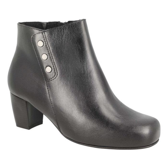 Women's Wide Fit DB Jeannie Heeled Boots in Black Nappa Leather - Image 4