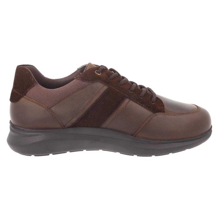 Men's Wide Fit DB Owen Lace Up Trainers in Black Leather / Black Suede - Image 1