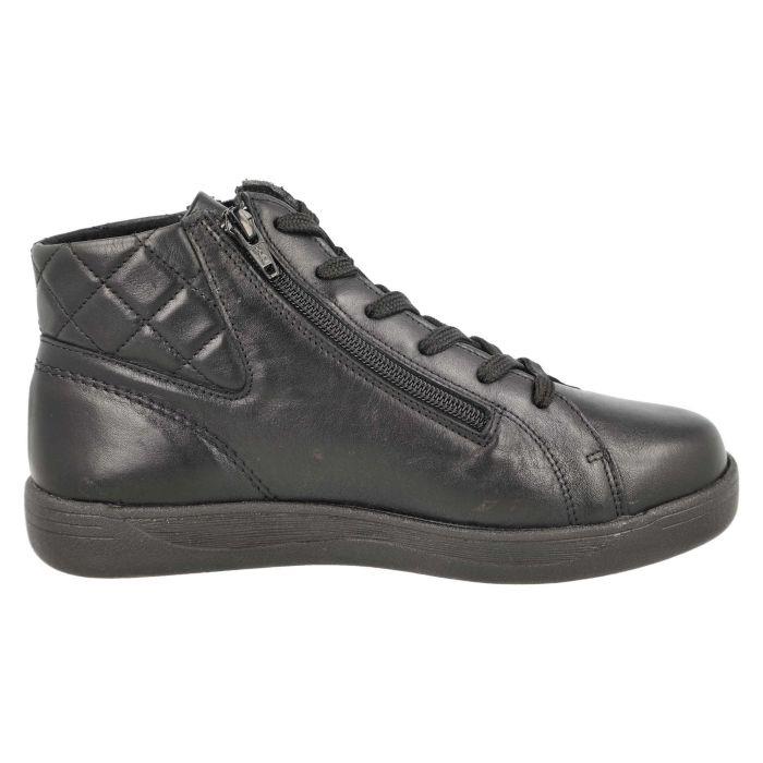 Women's Wide Fit DB Levisham Boots in Black Leather - Image 1
