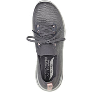 Women's Wide Fit Skechers 124863 Go Walk Arch Fit Clancy Trainers - Grey/Pink