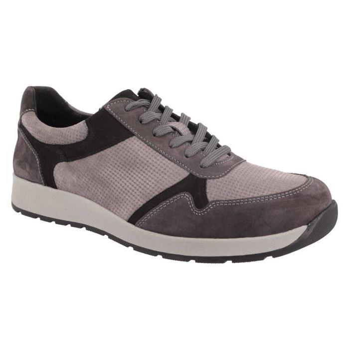 Men's Wide Fit DB Hector Trainers in Black Suede - Image 1