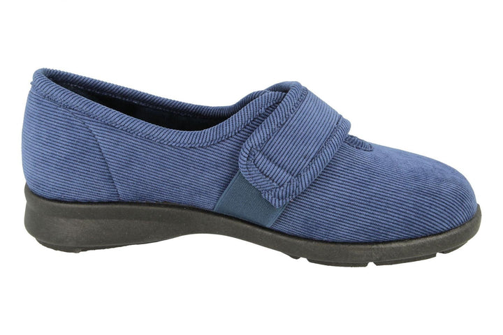 Womens Wide Fit DB Dallas Slippers in Denim Blue - Image 1