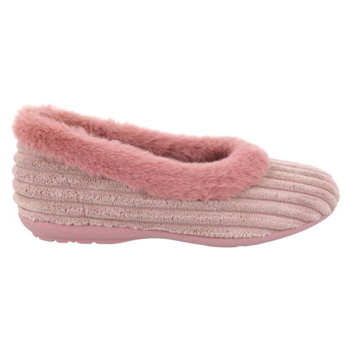 Women's Wide Fit DB Andrea Slippers in Pink Textile - Image 7