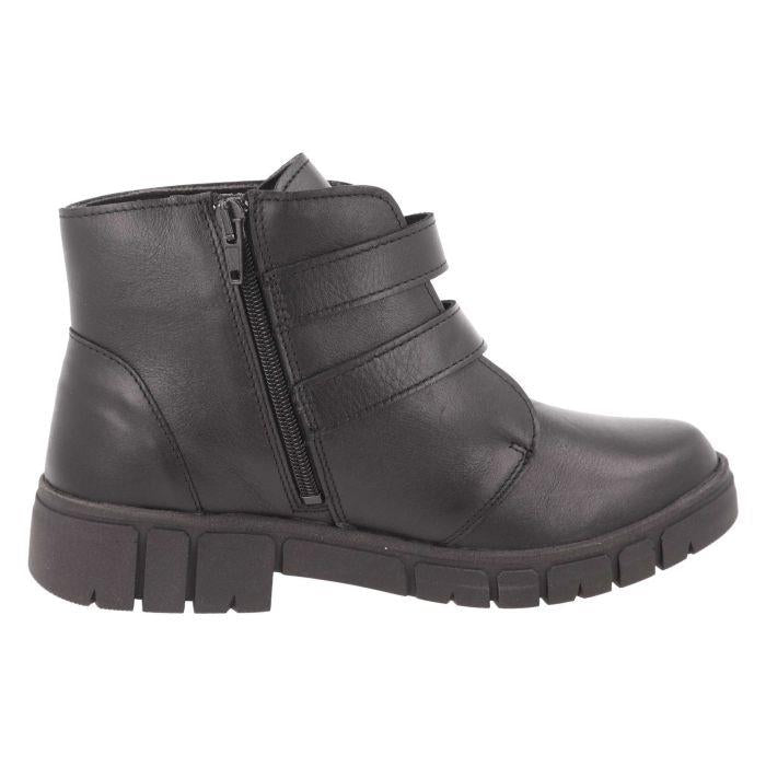 Women's Wide Fit DB Penelope Buckle Boots in Black Leather - Image 3