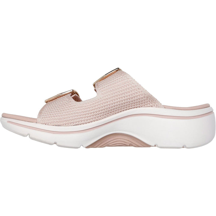 Women's Wide Fit Skechers Go Walk Arch Fit 2.0 Destined Sandals in Black - Image 1