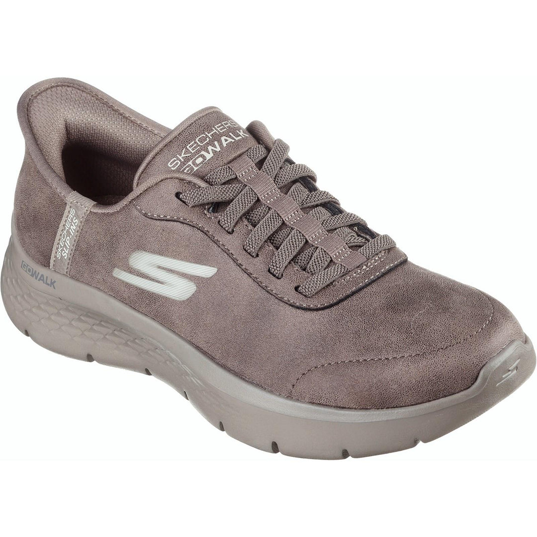 Women's Wide Fit Skechers 124837 Slip-ins Go Walk Flex Mali Trainers in Black - Image 10