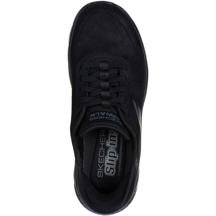 Women's Wide Fit Skechers 124837 Slip-ins Go Walk Flex Mali Trainers in Black - Image 1