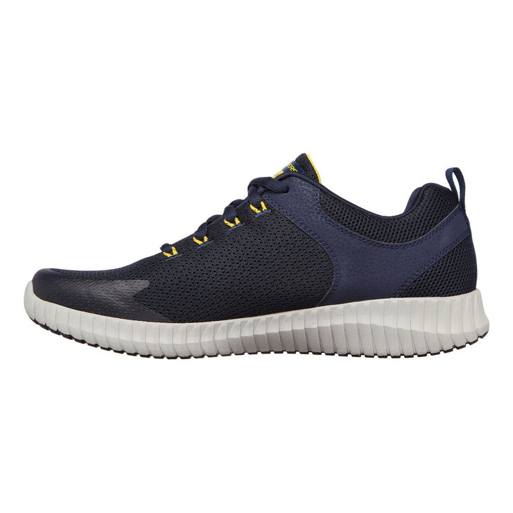 Men's Wide Fit Skechers 232212 Elite Flex Prime Take Over Sports Trainers - Navy/Yellow