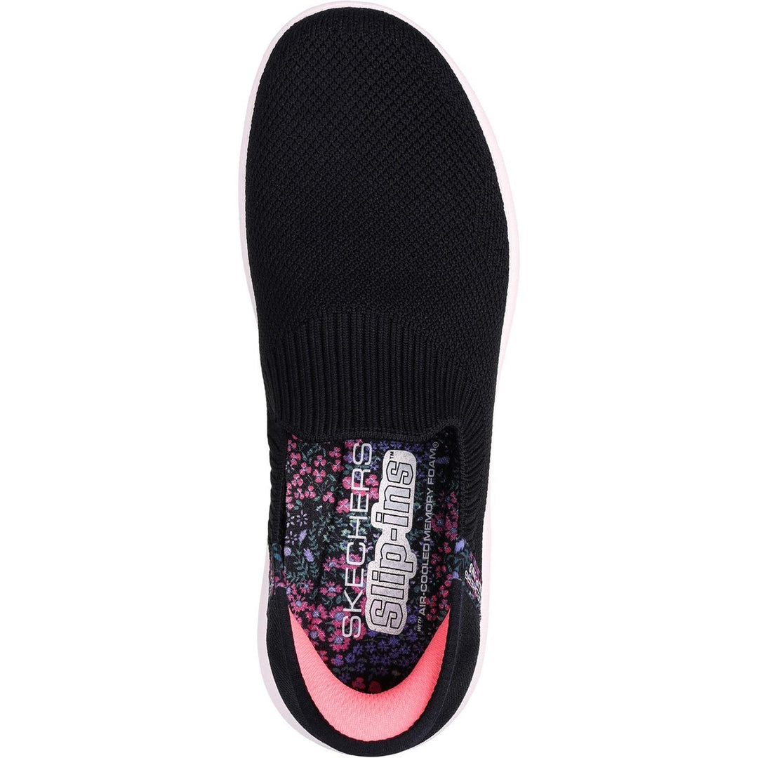 Women's Wide Fit Skechers 124799 Slip-ins Go Walk Travel Trainers in Black - Image 5