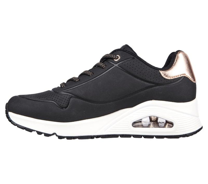 Women's Wide Fit Skechers Uno 155196 Shimmer Away Trainers