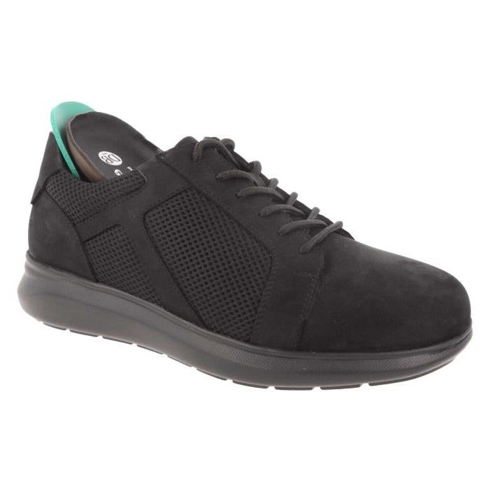 Men's Wide Fit DB Samuel Zip/Lace Up Trainers in Black Leather / Black Mesh - Image 1