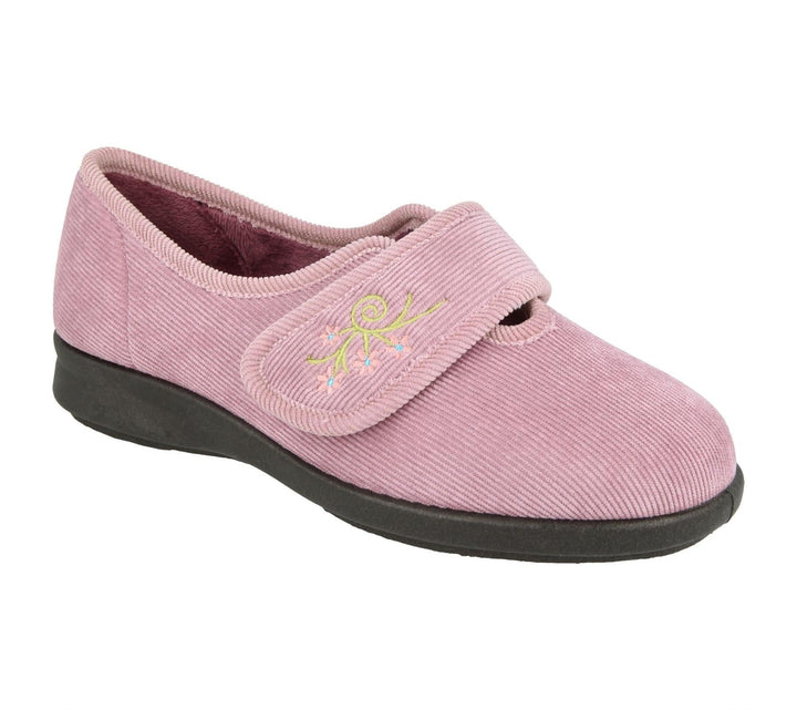 Womens Wide Fit DB Dallas Slippers in Denim Blue - Image 1