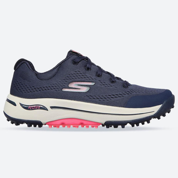 Women's Wide Fit Skechers 123006 Go Golf Arch Fit Sports Trainers in Navy/Pink - Image 1