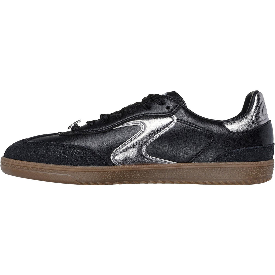 Women's Wide Fit Skechers 185236 Hotshot Cool Glow Trainers in Black/Silver - Image 4