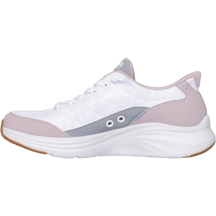 Women's Wide Fit Skechers 150404 Slip-ins Contour Foam Cozy Fit Trainers in White/Lavender - Image 4
