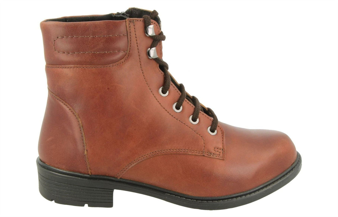Womens Wide Fit DB Reef Boots in Chestnut Brown - Image 7