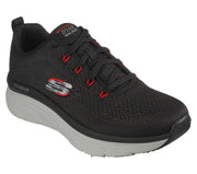 Men's Wide Fit Skechers 232364 Relaxed Fit Meerno D'lux Walker Trainers - Black/Red
