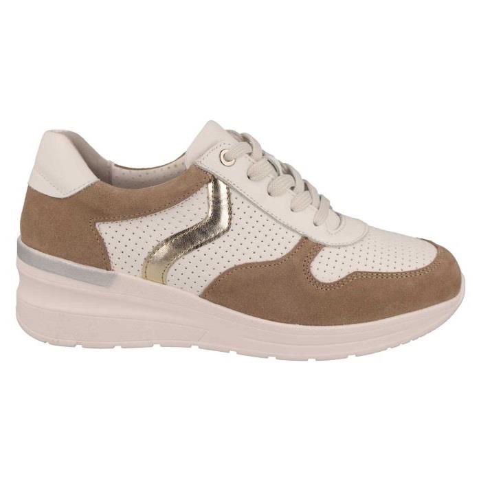 Women's Wide Fit DB Speedwell Trainers in White Leather / Black Suede - Image 10