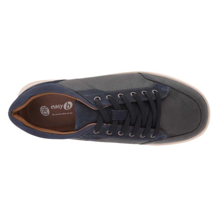 Men's Wide Fit DB Albie Shoes in Navy Leather / Navy Suede - Image 5