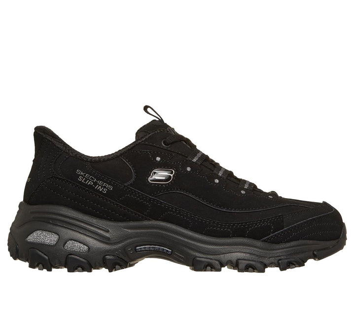 Women's Wide Fit Skechers 150543W Slip-ins D'Lites Classic Remix Trainers