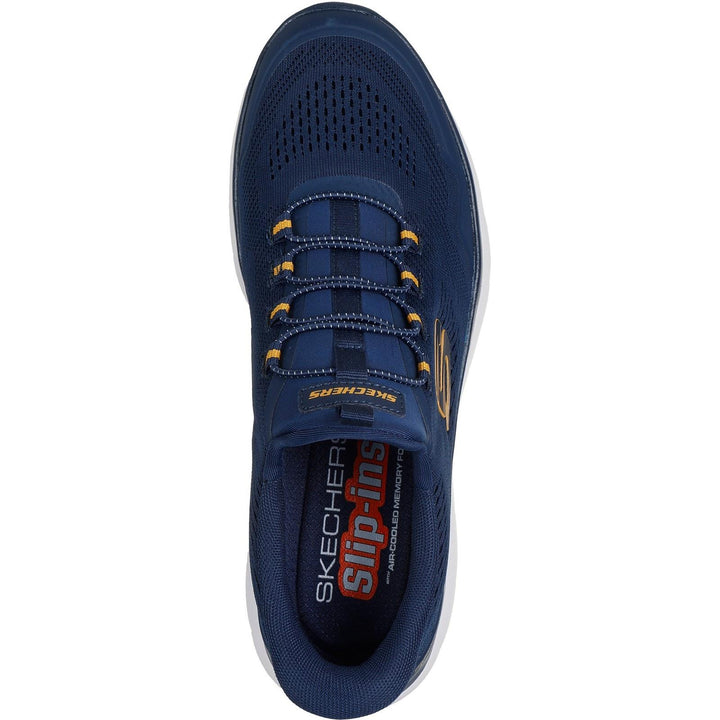 Men's Wide Fit Skechers 233045 Slip-ins Summits Top Rate Trainers in Navy/Yellow - Image 1