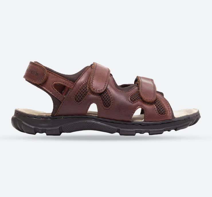 Mens Wide Fit Sandals Ashley Sandals by Tredd Well - Brown