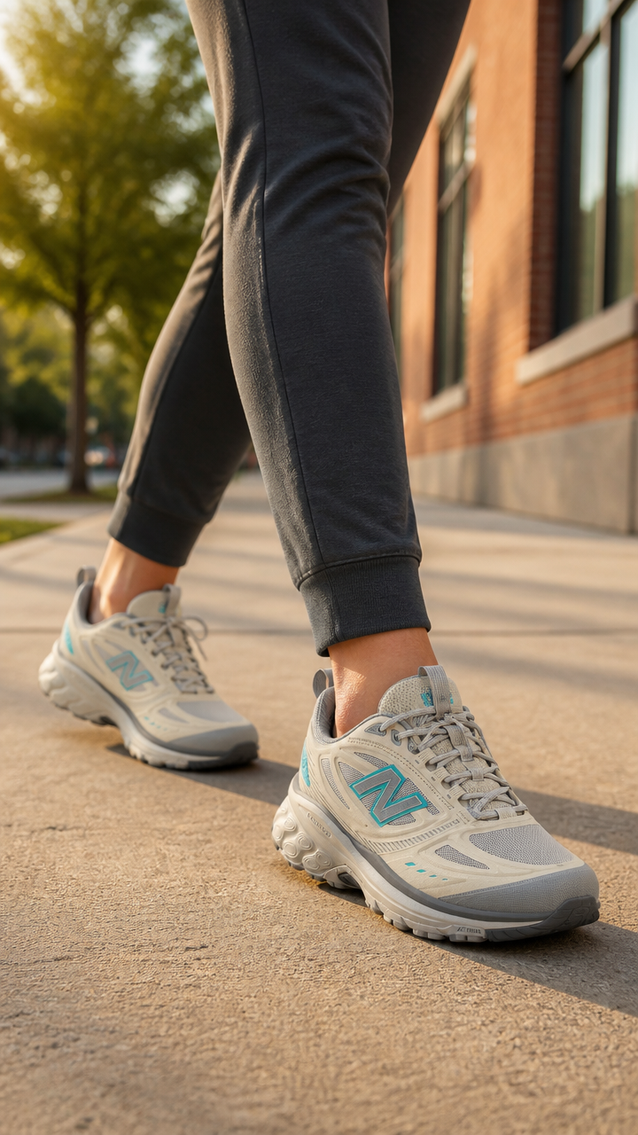 Womens Wide Fit New Balance M410 Fresh Foam Trail Trainers in Black - Image 1