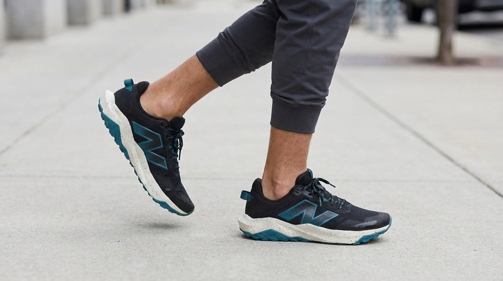 Men's Wide Fit New Balance MNTR9D5 Dynasoft Nitrel V6 Trail Walking/Running Trainers in Black/Salt Water - Image 1
