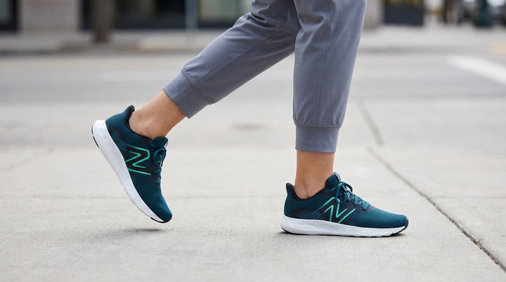 Women's Wide Fit New Balance Dynasoft M4118PQ Walking/Running Trainers in Salt/Water - Image 1
