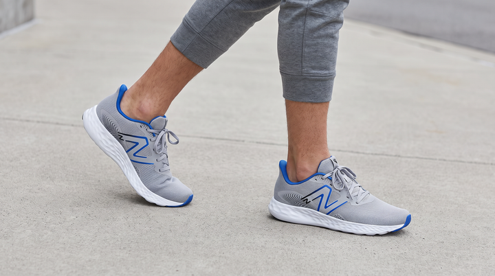 Men's Wide Fit New Balance Dynasoft M411626 Walking/Running Trainers in Grey/Matter - Image 1
