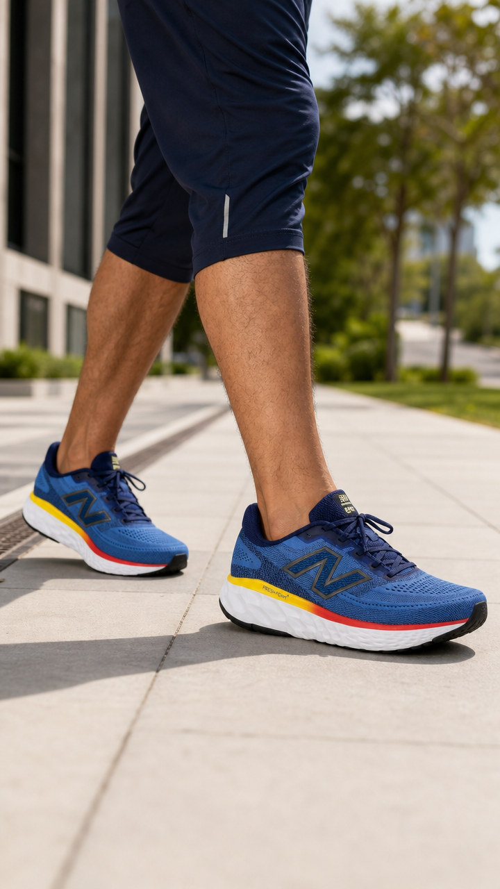 Men's Wide Fit New Balance MEVOZLH4 Walking/Running Trainers - Fresh Foam in Sea Stone - Image 1