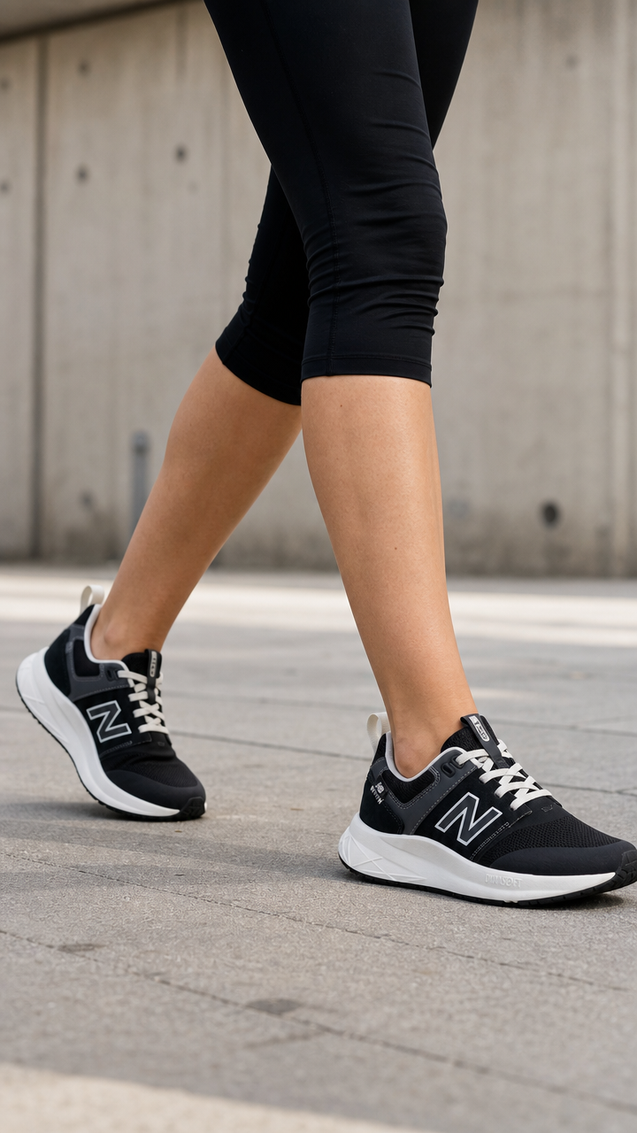 Women's Wide Fit New Balance Dynasoft U9005G9 Walking/Running Trainers in Black - Image 4