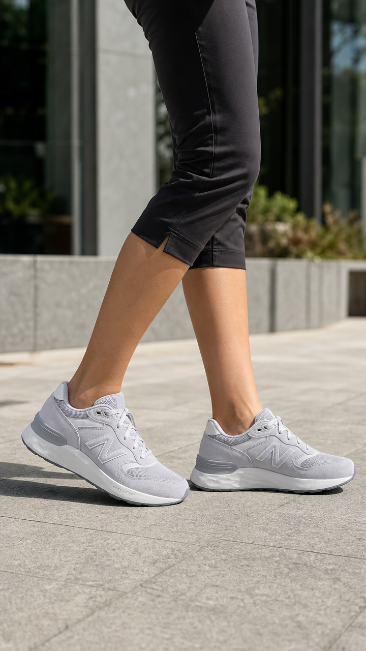 Women's Wide Fit New Balance WW880B Walking/Running Trainers - Fresh Foam in Black/White - Image 1