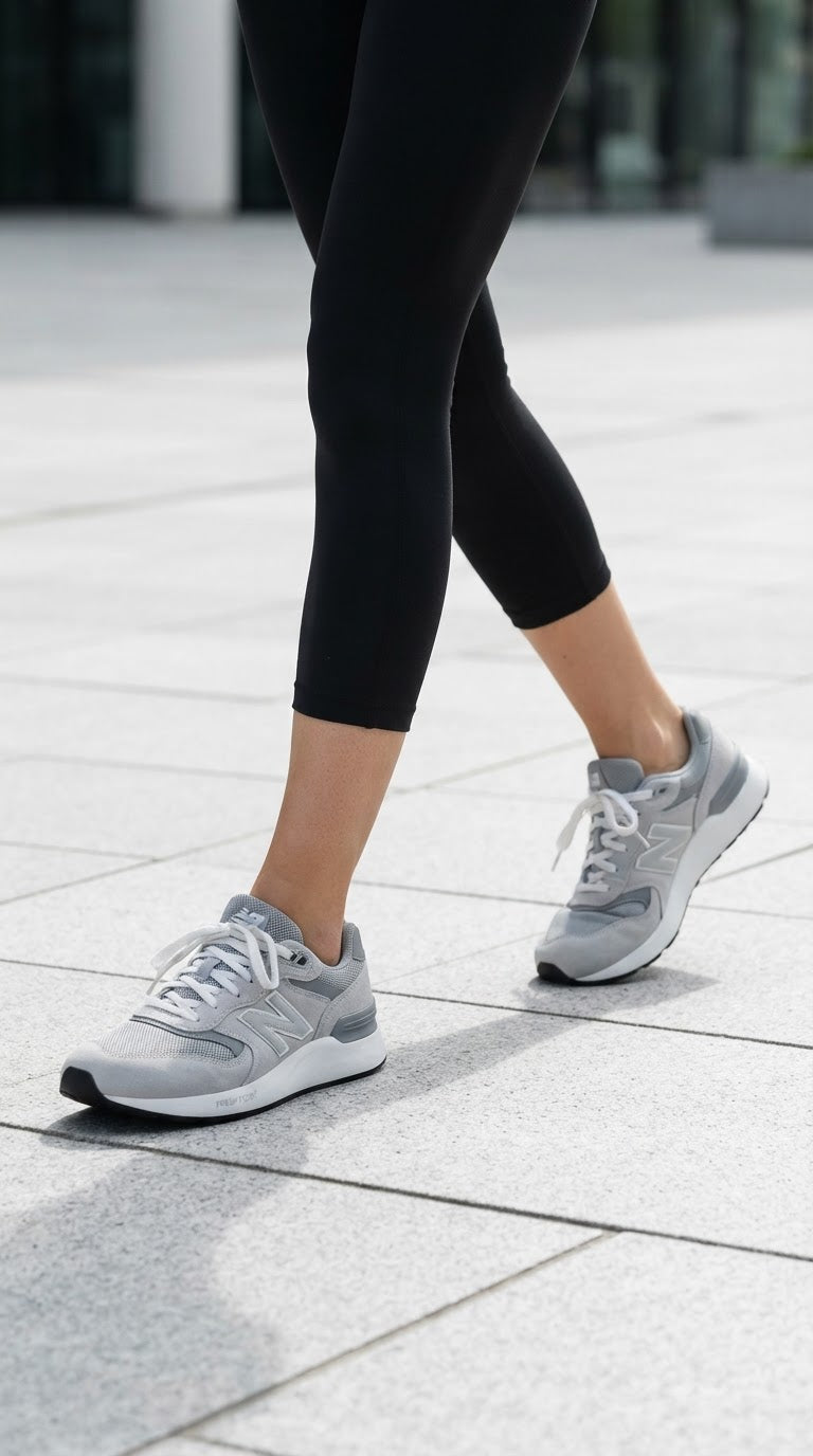Women's Wide Fit New Balance M8806HE Walking/Running Trainers in Raincloud - Image 4