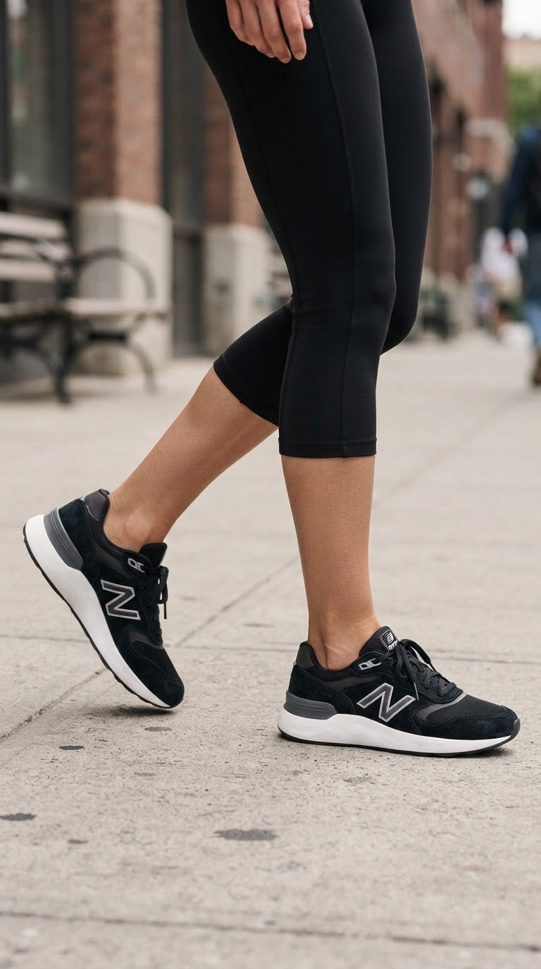 Women's Wide Fit New Balance WW880B Walking/Running Trainers - Fresh Foam in Black/White - Image 4